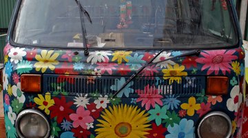 Young people would travel the country together in colorful buses in the 60s.