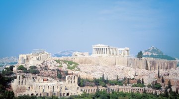 High angle view of the Temple of Athena, Athens, Greece