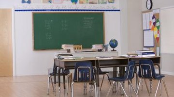 Empty classroom for elementary students