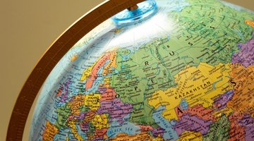 Closeup of a globe.