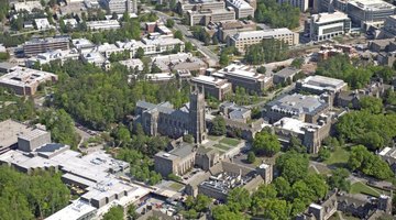 Looking down on the Duke University campus.