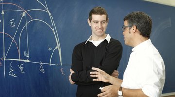 College professor explaining to a student.