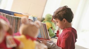 Boy in library