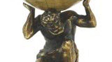 Atlas still carries the world on his shoulders, albeit in a book of maps.
