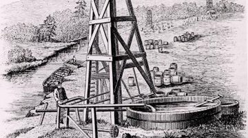 Edwin Drake built the first modern oil derrick near Titusville, Penn.
