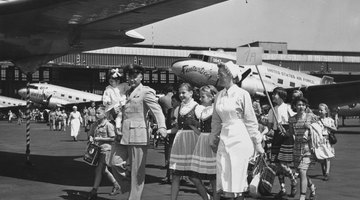 Children are flown out of West Berlin to West Germany on November 16, 1958.