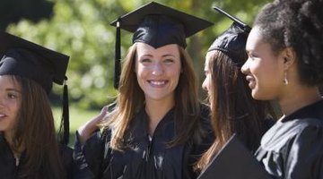 Smiling young graduations on graduation day