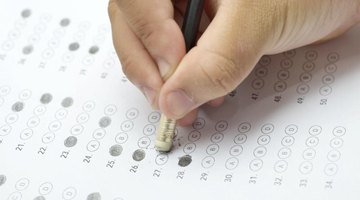 Close-up of scantron.