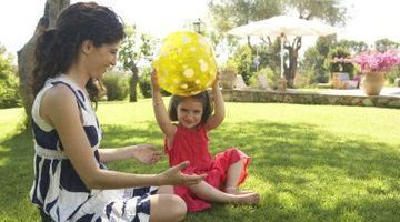 Girl catching ball