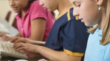 Children at computer stations