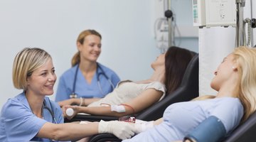 Donating plasma.