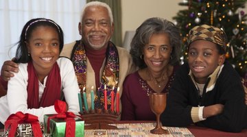 An ethnic family is celebrating together.