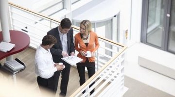 View of business people from above.