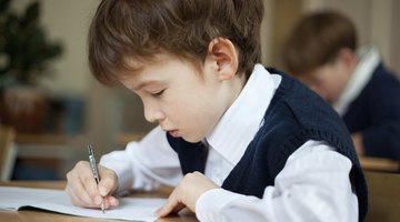 A young boy in class