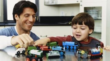 Hispanic adult and child.