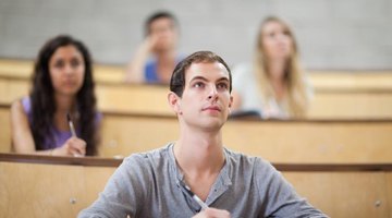Students taking notes in classroom