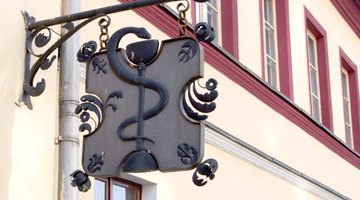 A pharmacy's street sign.