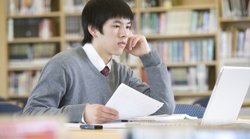A student is studying in the library.