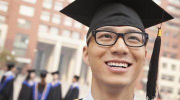 College graduate wearing cap and gown