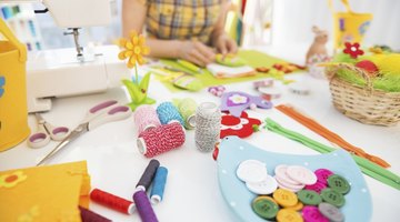 Girl working on craft project