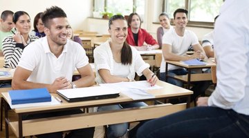 Students taking notes in class